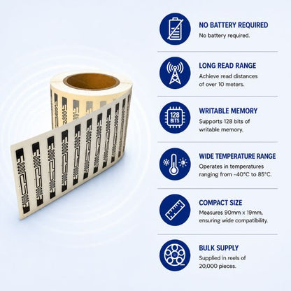 RFID UHF Solar Inlay Tags | Read 10 mtr- For Solar Panel & Asset Tracking
