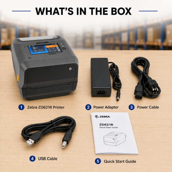 Zebra ZD621R RFID Thermal Transfer Premium Desktop Printer