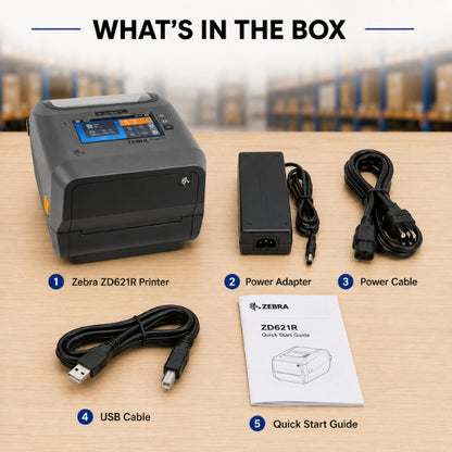 Zebra ZD621R RFID Thermal Transfer Premium Desktop Printer