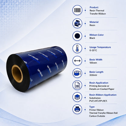 Resin Ribbon | 105MM X 300MTR | Thermal Transfer Ribbons