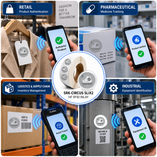 RFID HF Inlay | 21mm Round | 13.56MHz | NXP ICODE SLIX2 - For Product Tracking