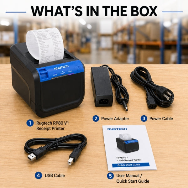 Rugtech RP80 V1 3 inch Label Receipt Printer