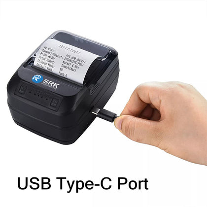 SRK-425 48mm Portable Thermal Receipt Printer BT+USB 203dpi Sheet Size 58mm