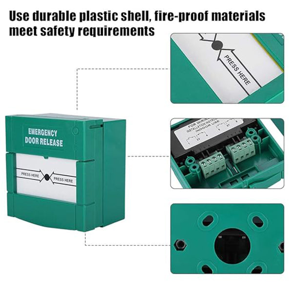 Emergency Break Glass Box |Size:10x10x10mm | Fire Alarm Safety- Door Access Control