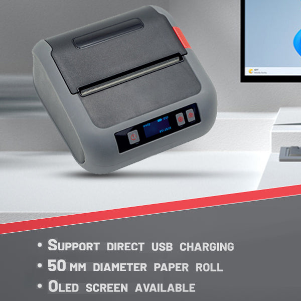 SRK-3ML026|Lable+Receipt Mobile Printer|1D 2D Barcode Printer|USB Bluetooth|203 DPI