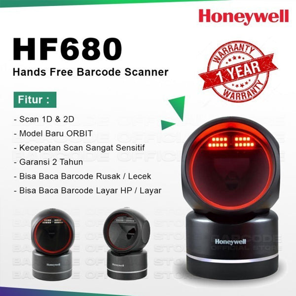 Honeywell Orbit HF680 2D Hands-Free Area-Imaging Scanner | 1D/2D Barcode Reader