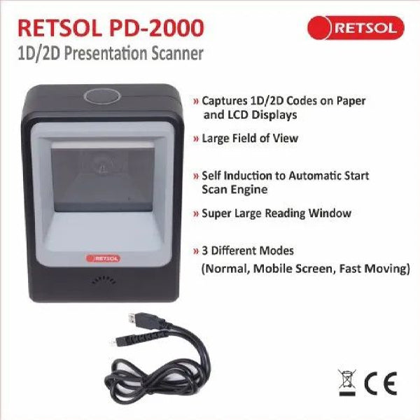 Retsol PD2000 Directional Tabletop Barcode Reader |