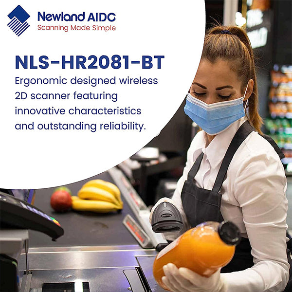 NewLand HR2081-BT Handheld Barcode Scanner|640×480 CMOS| USB cable