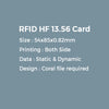 Printed RFID HF Mifare Contactless 13.56Mhz Card | Dynamic Printing | Size 54x85x0.82mm