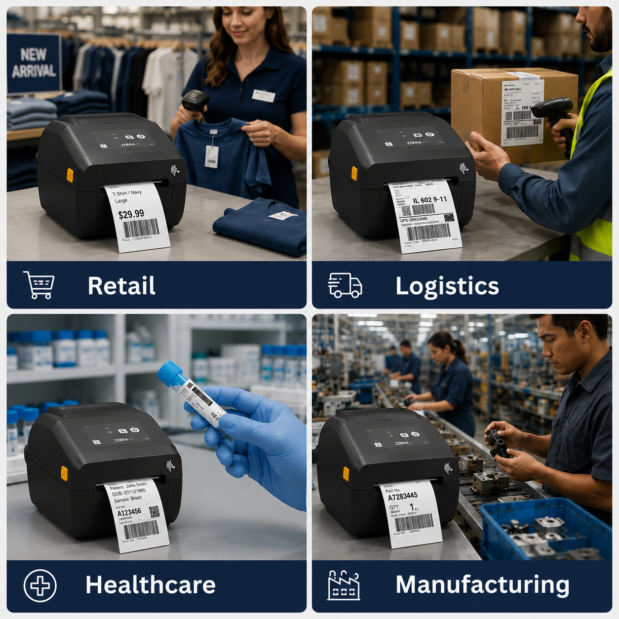 Zebra ZD230TA Direct Thermal Printer | 4 inch | 203 dpi | USB port | 2 year warranty