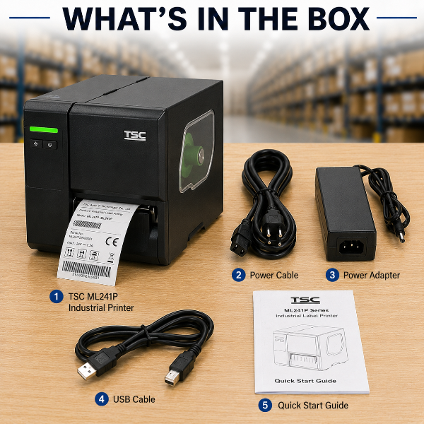 TSC ML241P Industrial Barcode Label Printer | 203 DPI | 118 mm | Direct Thermal