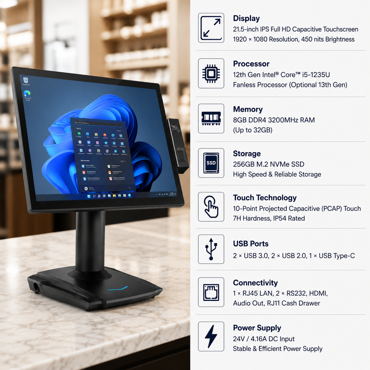 SRK-i5-303B+ Windows POS System