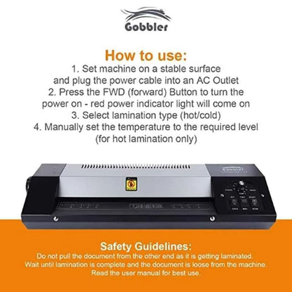 Gobbler Ultimate-12 Heavy Duty | Hot & Cold | A3 Lamination Machine with Adjustable Temperature