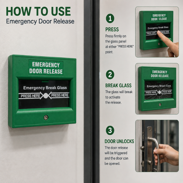 Emergency Break Glass Box |Size:10x10x10mm | Fire Alarm Safety- Door Access Control