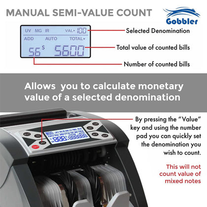 Gobbler GB-502-MV Note Counting Machine with Advanced Fake Note Detection