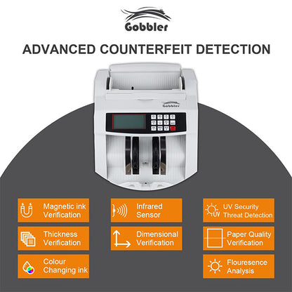 Gobbler GB-5388 Note Counting Machine with Fake Note Detection & Large LCD Display