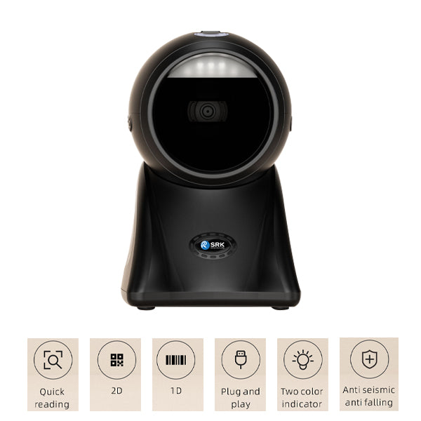 SRK 3030D 1D/2D QR Hands-Free Desktop Omnidirectional  Barcode Scanner