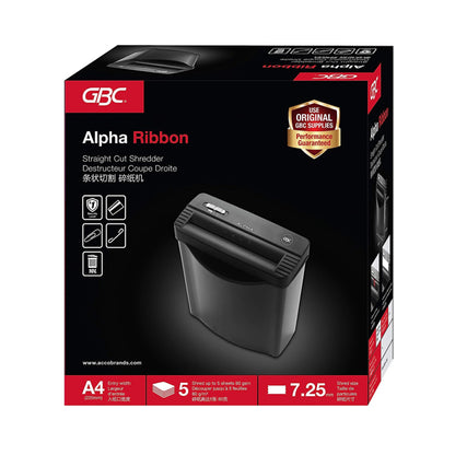 GBC ALPHA RIBBON 230V EU Straight Cut Home Office Paper Shredder | 6 Sheet Capacity