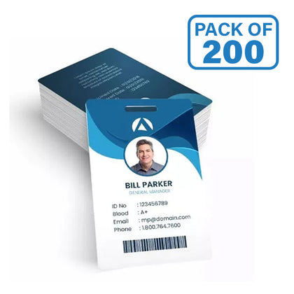 Printed PVC ID Card | Pack of 200 | 54x85x0.82mm | Double Sided