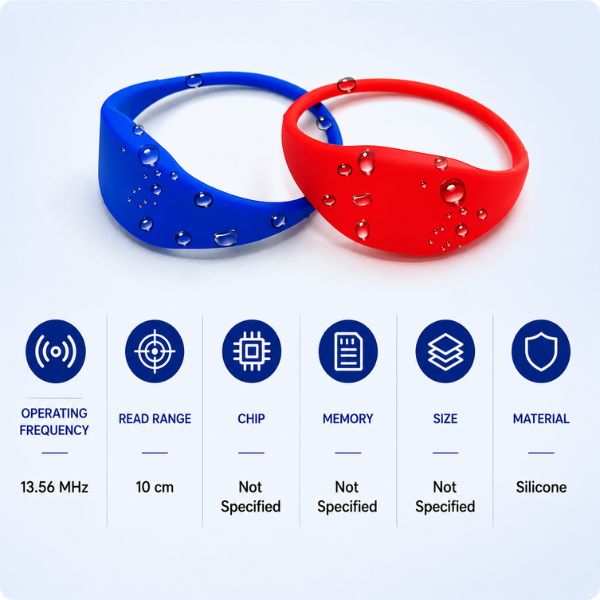 RFID HF Silicone Wristband Tags 