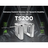 TS200 Tripod Turnstile | Automatic Barrier Gate | Stainless Steel Silver | Built-in-LED