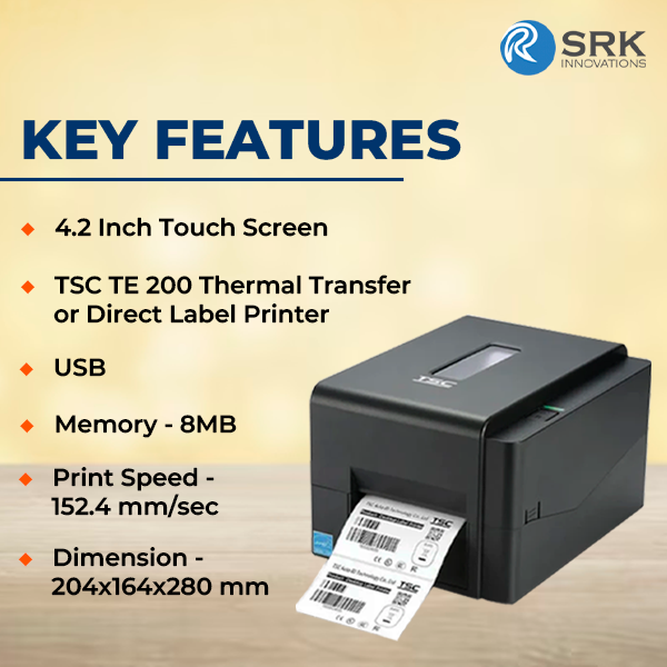 TSC TE 200 Thermal Transfer or Direct Label Printer