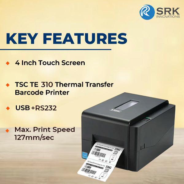 TSC TE310 Thermal Transfer Barcode Printer | 4.1 inch | 300 dpi | USB| 2 year warranty