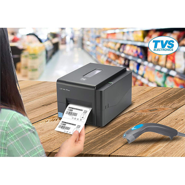 TVS LP46 Plus Desktop Barcode Label Printer | 4.25' | USB, Serial & Ethernet | 203 DPI