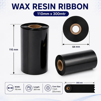 Scratch-proof Resin Wax Black Ribbon Tape