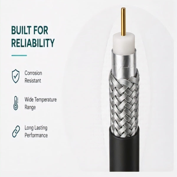 SRK RF101 Coaxial RF Cable | RG-58 | N-Male to RP-TNC Male | Low Loss Shielded Cable