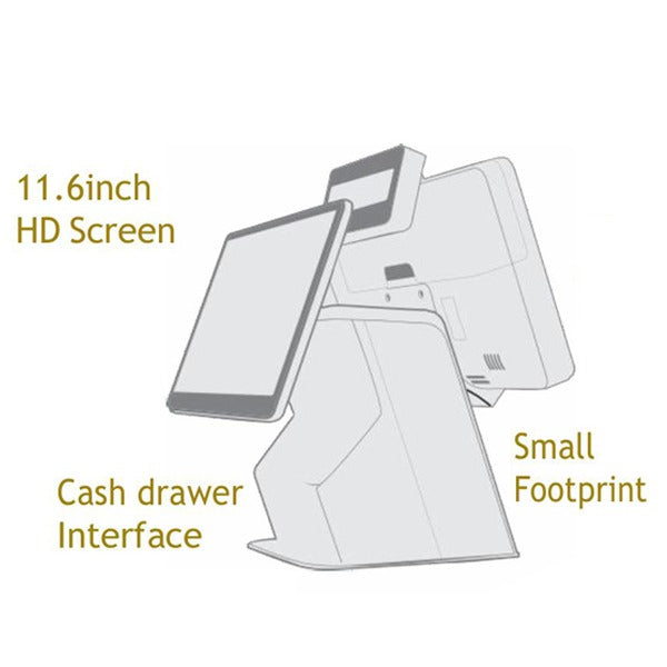 Android POS | SRK ADP415 |Android 11 | 15.6" Display & 11.6" Second Display | 4+16GB | 3inch inbuilt Printer | USB+LAN