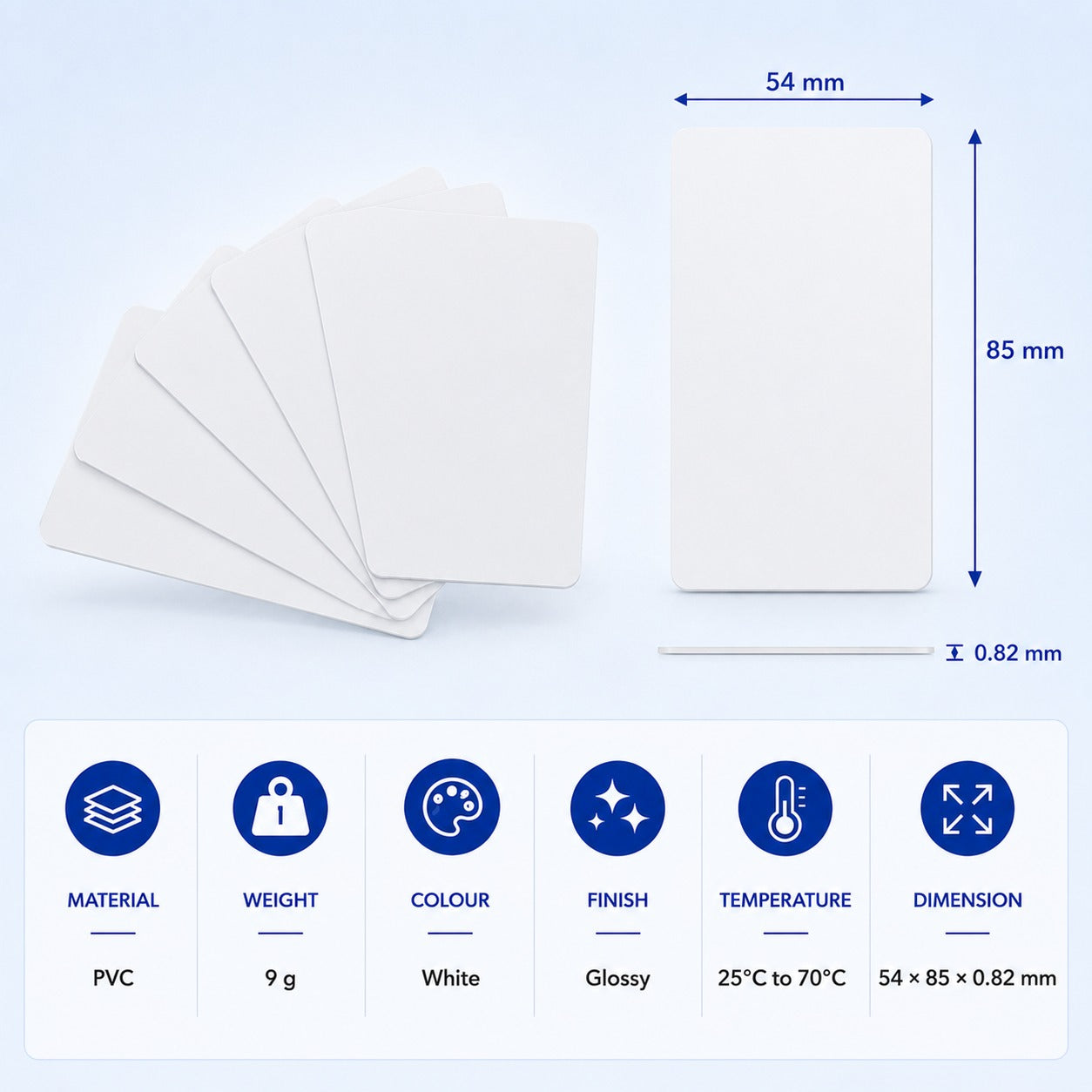 White PVC ID Cards Blank -For ID Card Printing