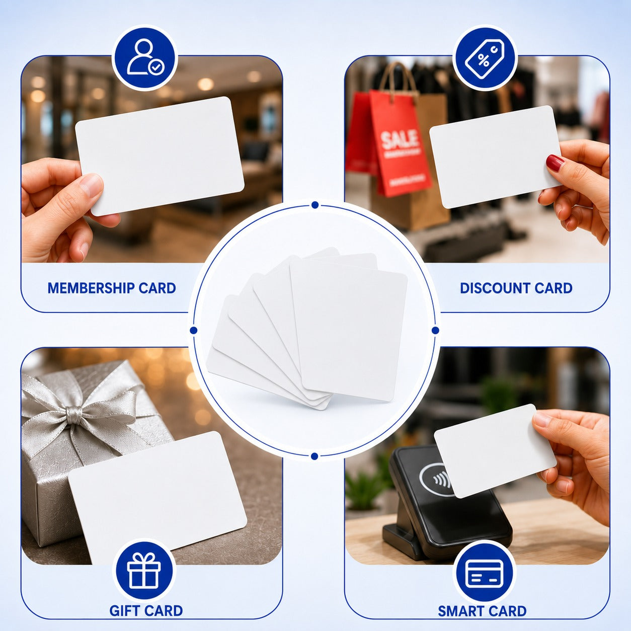 White PVC ID Cards Blank -For ID Card Printing