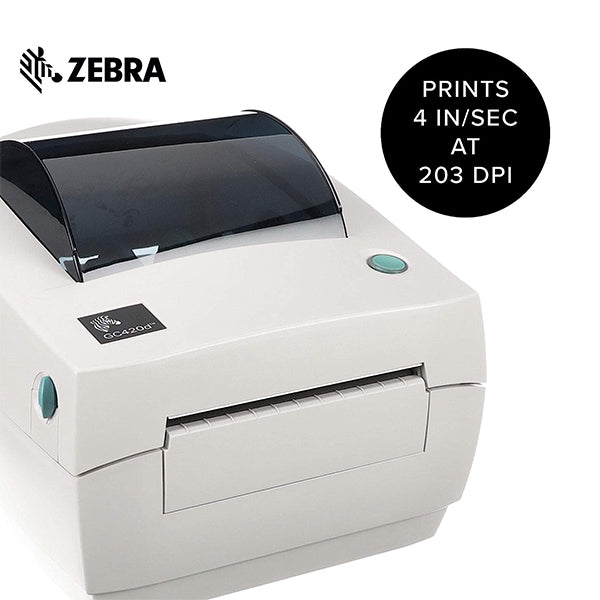 Zebra GC420 Barcode Label Printer | 4 inch | USB+RS232 | 203 DPI