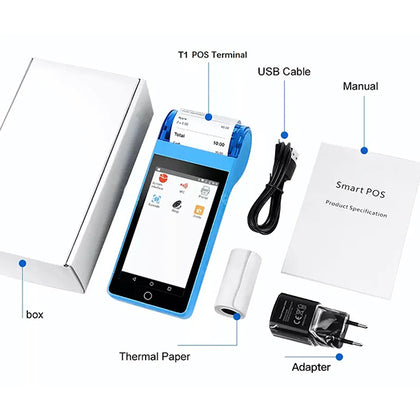 SRK-ZT2N Smart POS | Android 11 OS |2+16GB RAM| 5.0 HD Full Screen | Type-c | NFC | 58mm Printer | 5000 Mhz Battery