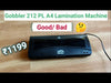 Gobbler 212-PL | A4 Lamination Machine with Jam Release Button