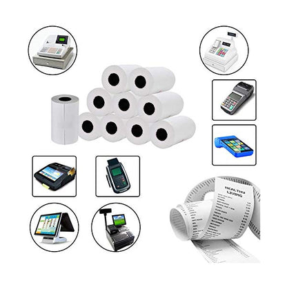 SRK Thermal Paper Roll | Pack of 10 | 57mm x 15Mtrs | 50 GSM
