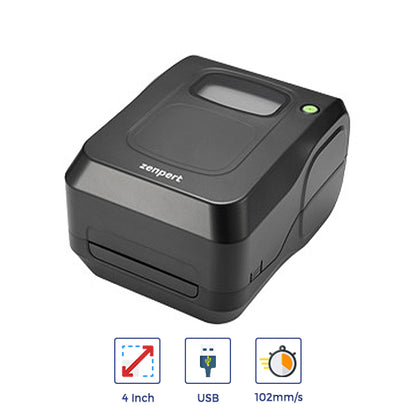 Zenpert 4T530 Barcode Label Printer | 4 inches | USB | 300 DPI Direct Thermal