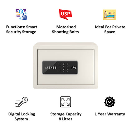 Godrej 8L NX Pro Digital Lock| Non Fire Resistant |Pro Strength| Home Security