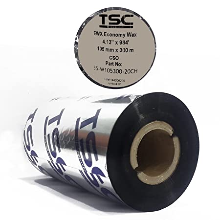 TSC Thermal Transfer Wax Ribbon| Label, Tag, Barcode Printing Wax | (EWX - 105mm x 300m)